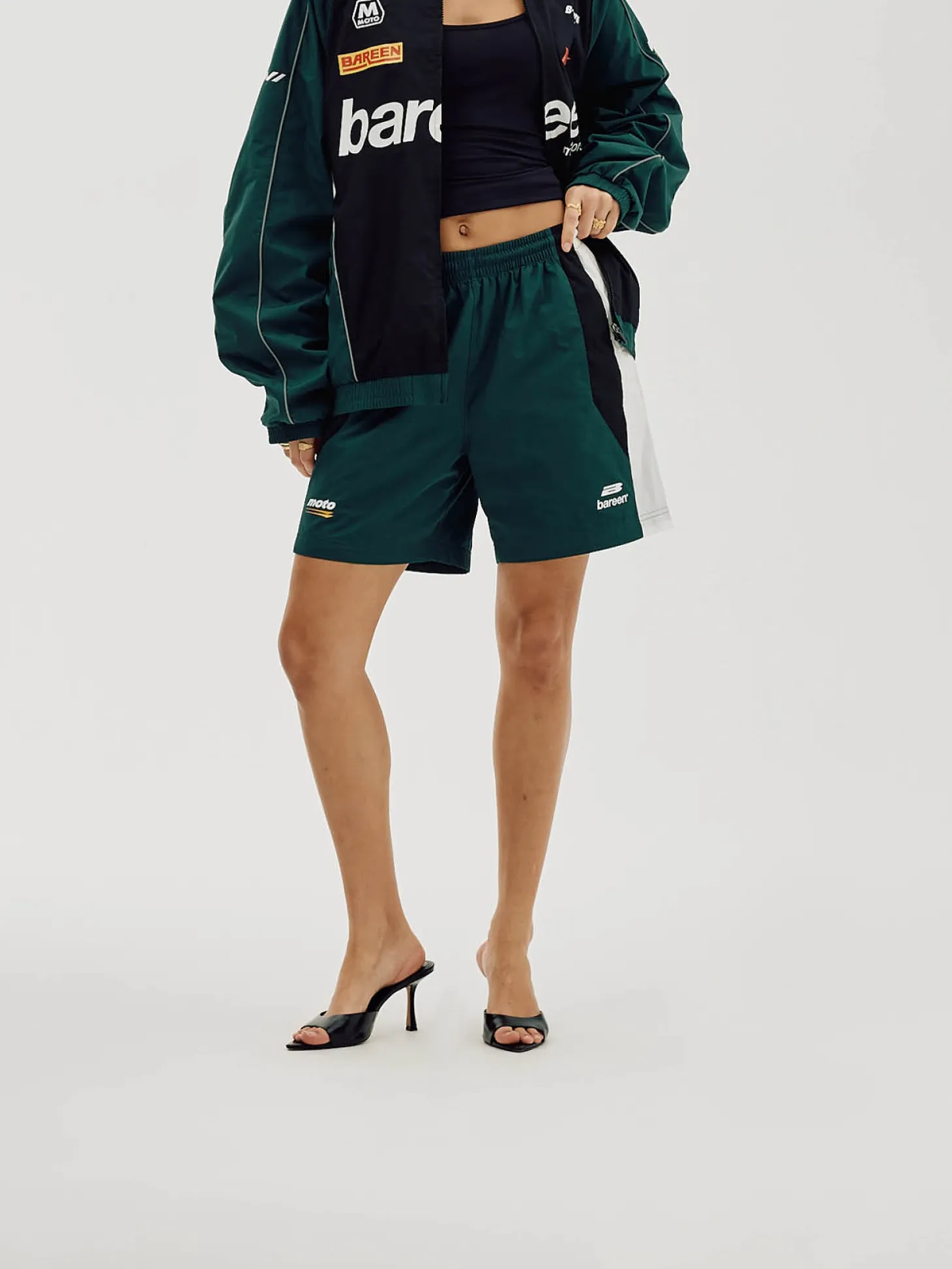Active Shorts, Women - Deep Teal / Black / White