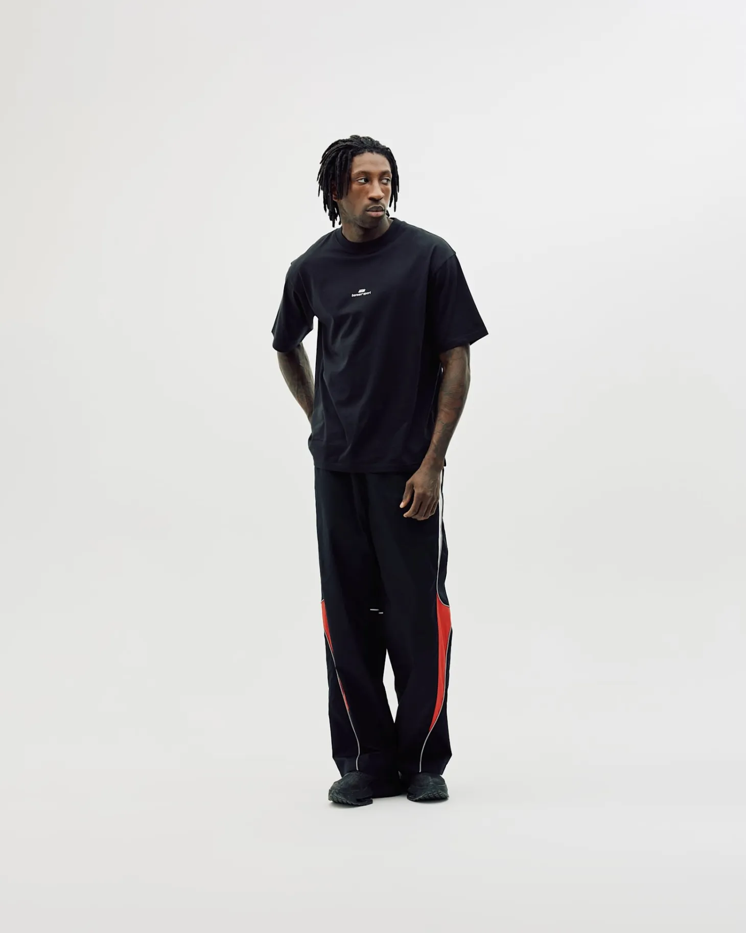 Box Fit Athletic Logo Tee, Men - Black