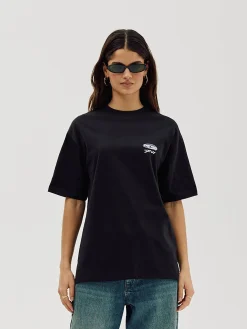 Box Fit T-shirt, Women - Moto - Black