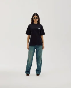 Box Fit T-shirt, Women - Moto - Black
