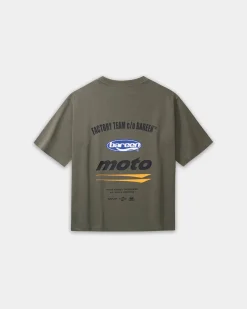Box Fit T-shirt, Women - Moto - Stone Grey
