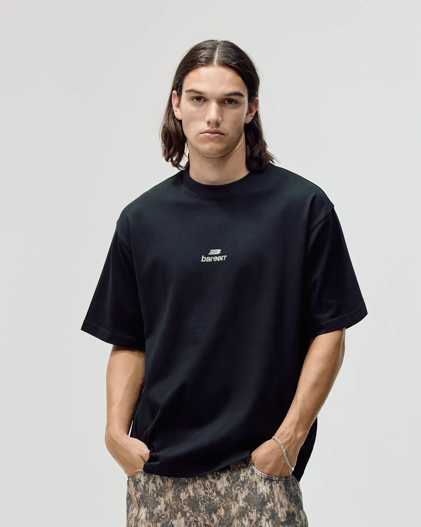 Camo Logo Box Fit, Men - Black