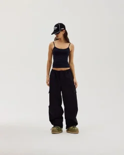Cargo Pants Parachute, Women - Black