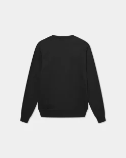 Classic Crewneck, Men - Embroidered Logo - Black