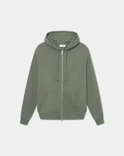 Classic Logo Zip Hoodie, Men - Olive Green