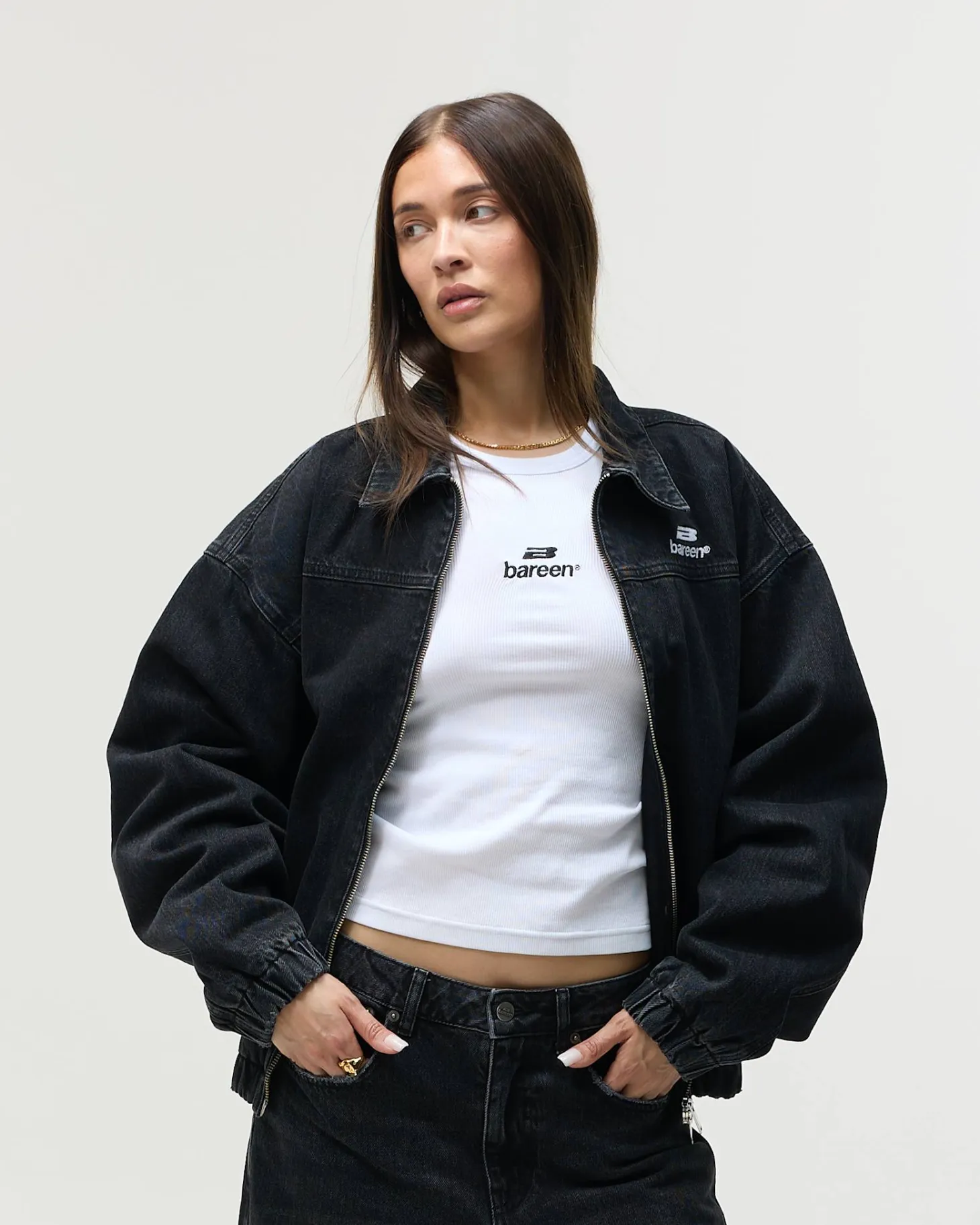 Denim Workwear Jacket, Women - Black Wash