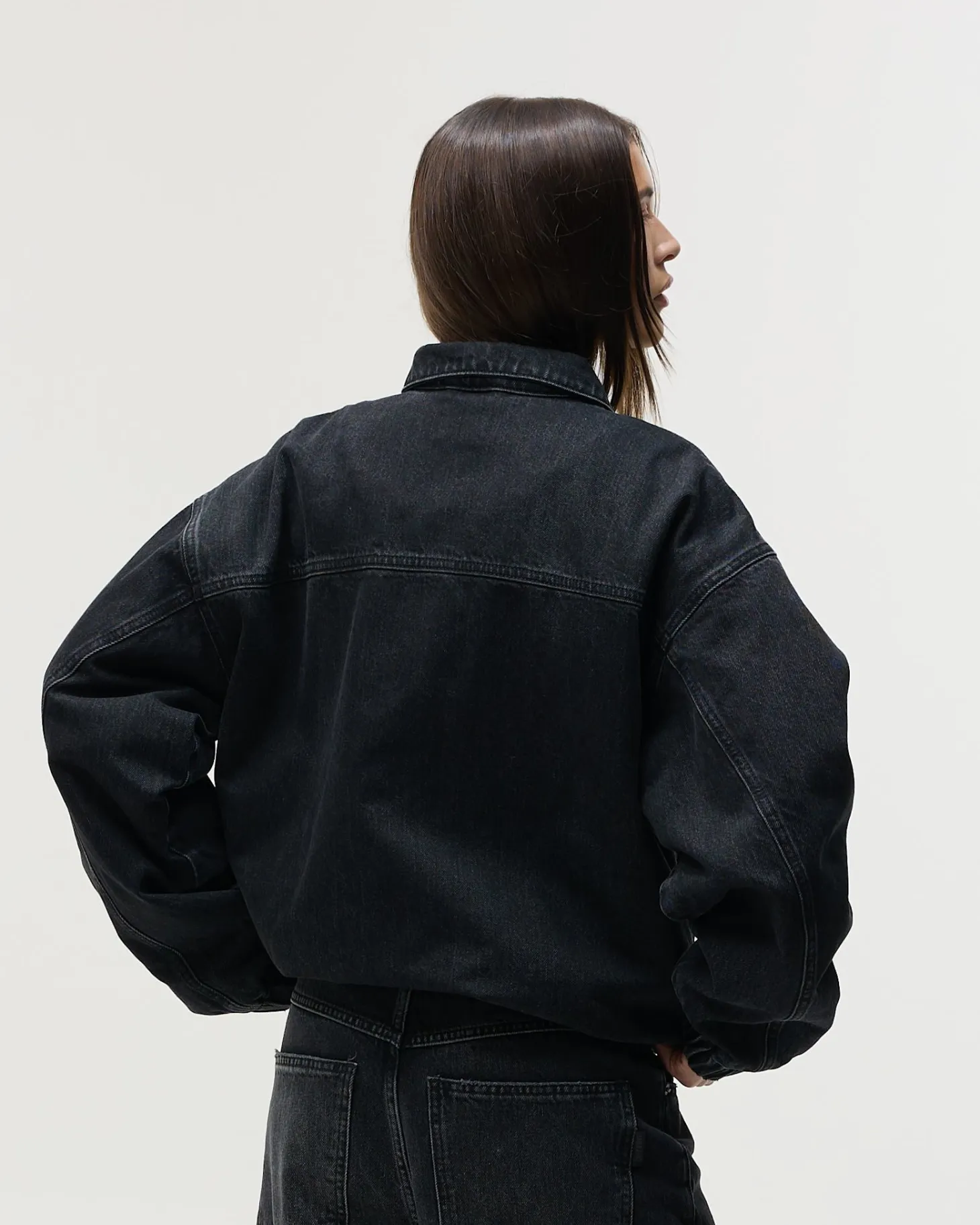 Denim Workwear Jacket, Women - Black Wash