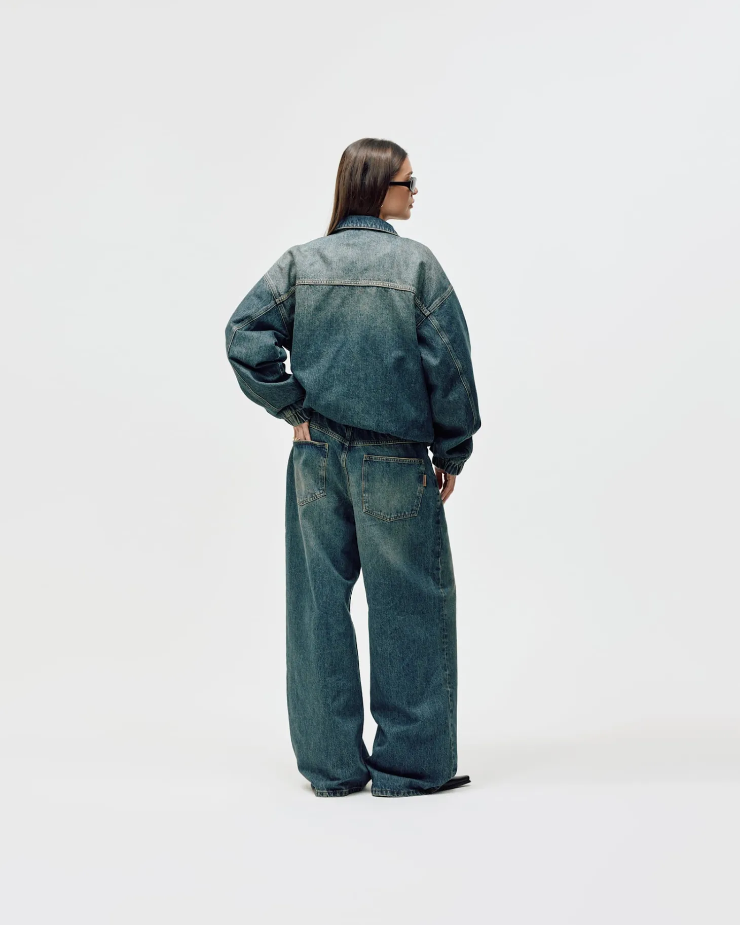 Denim Workwear Jacket, Women - Dark Blue Wash