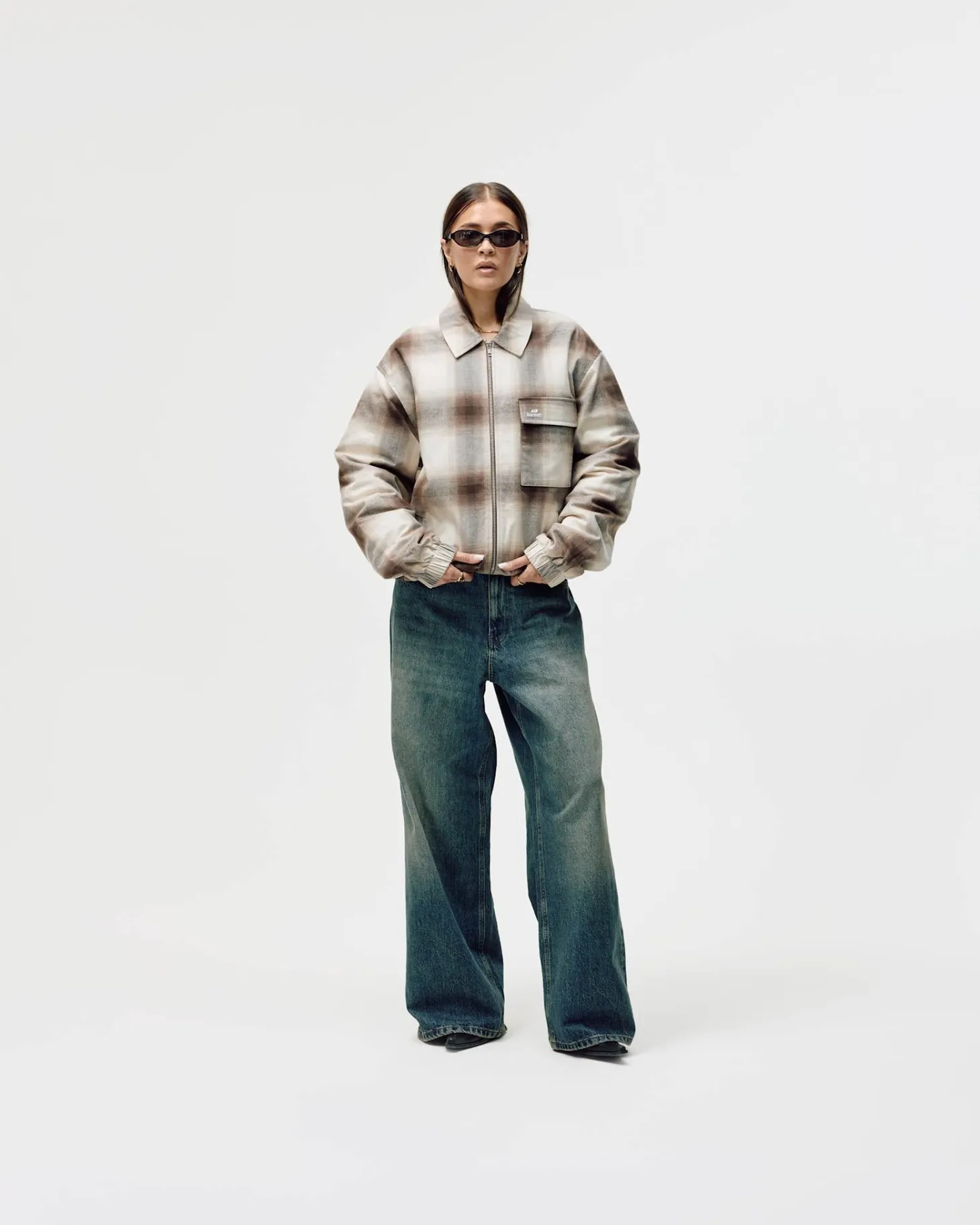 Flannel Jacket, Women - Brown Check