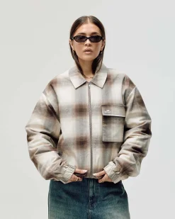 Flannel Jacket, Women - Brown Check