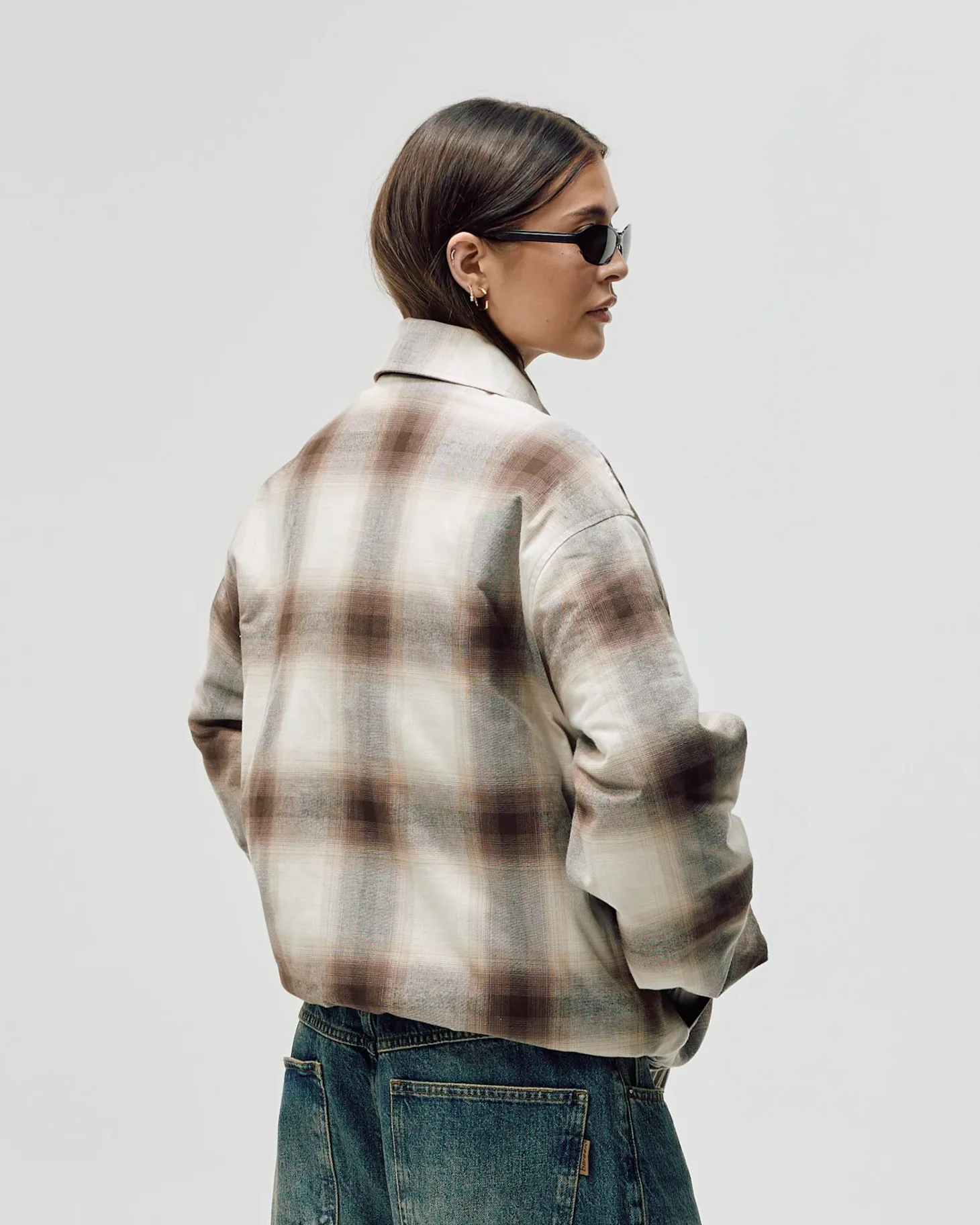 Flannel Jacket, Women - Brown Check