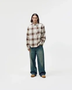 Flannel Shirt, Men - Brown Check