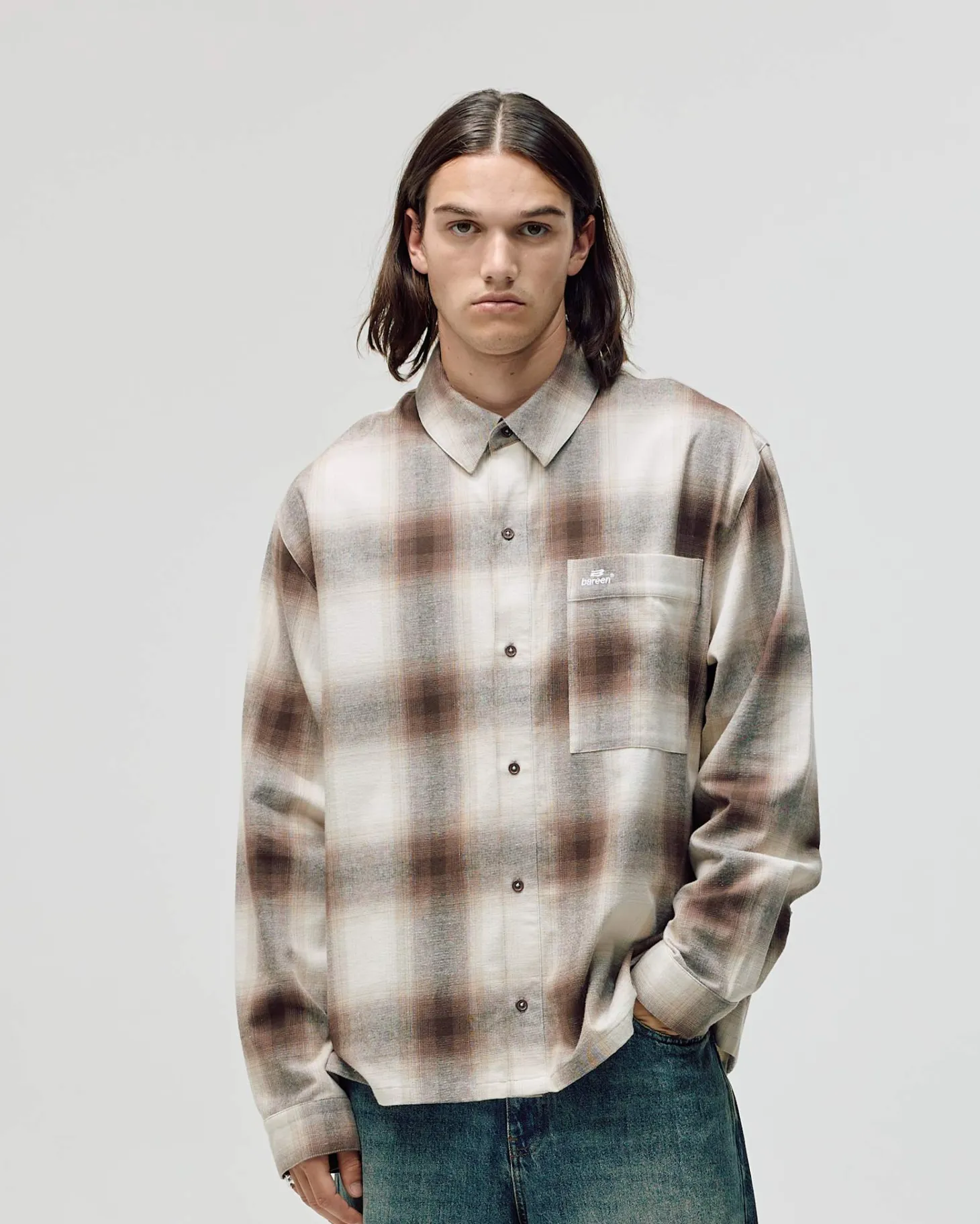 Flannel Shirt, Men - Brown Check