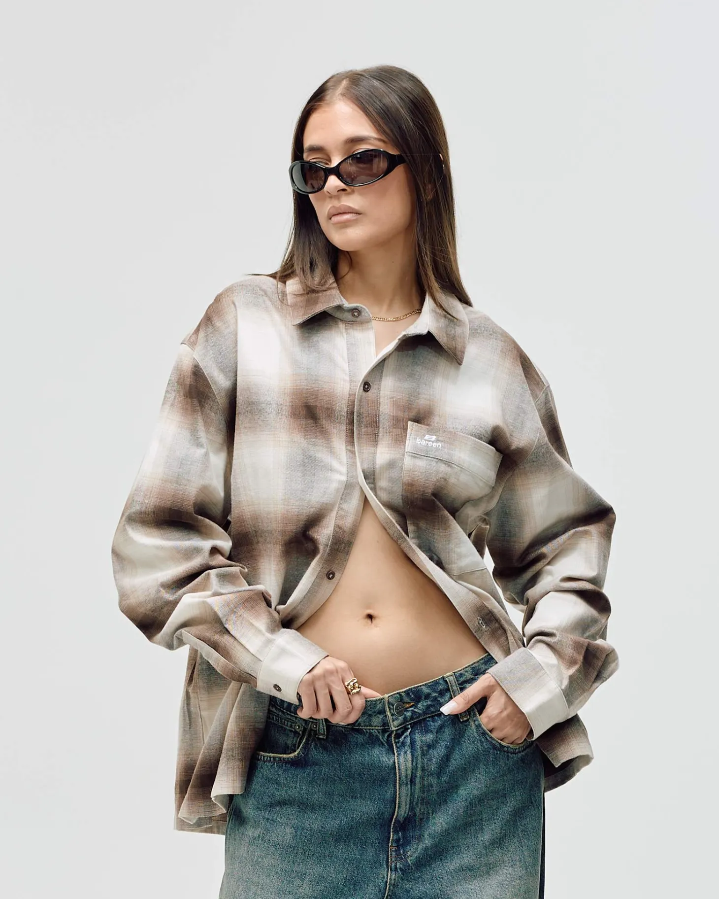 Flannel Shirt, Women - Brown Check