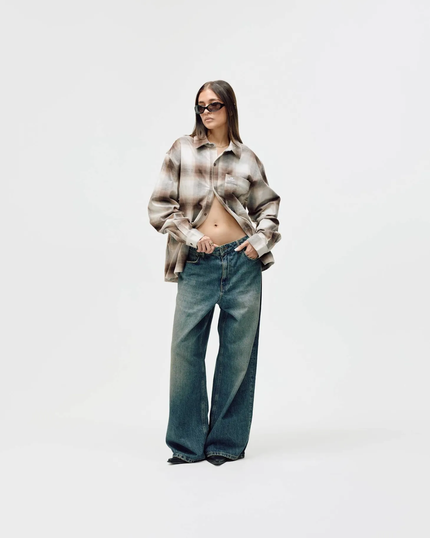 Flannel Shirt, Women - Brown Check
