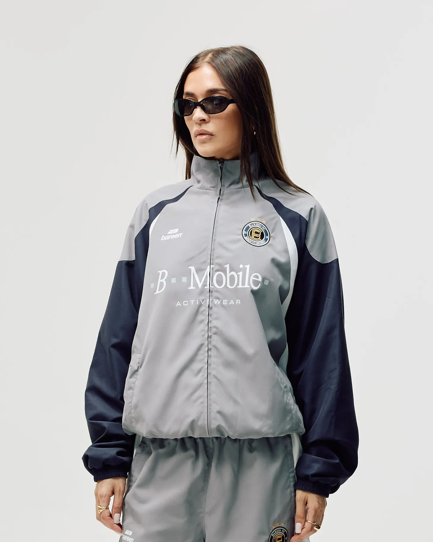 Football Track Jacket, Women - Grey