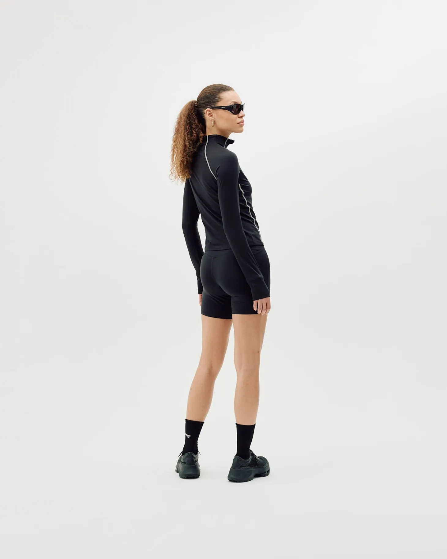 Half-Zip Midlayer Top, women - Black