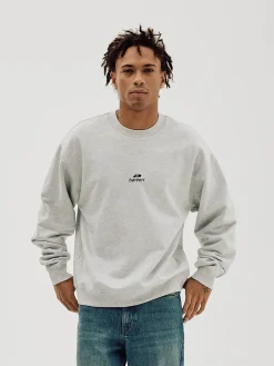 Logo Oversize Crewneck, Men - Cloudy Grey