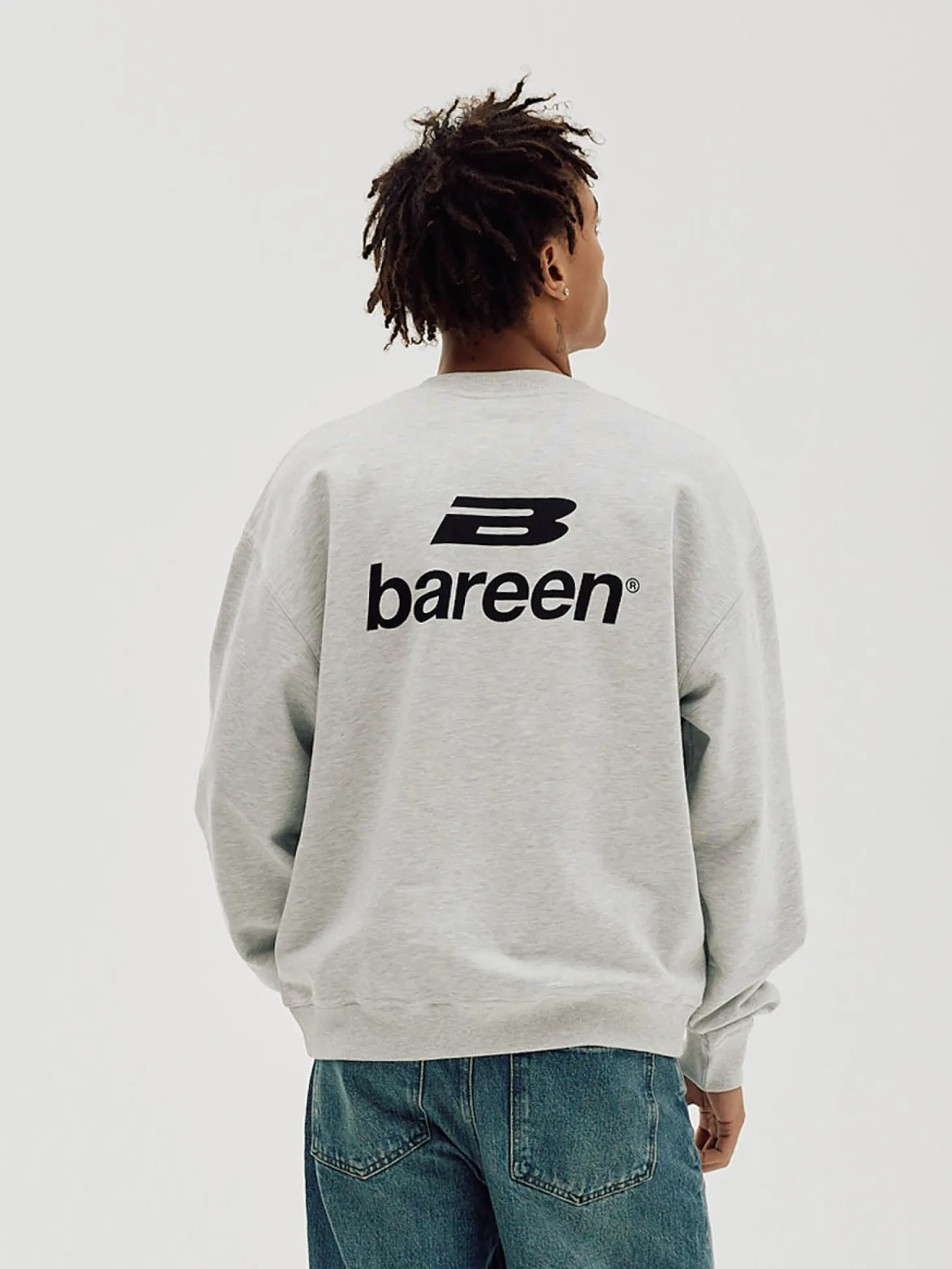 Logo Oversize Crewneck, Men - Cloudy Grey