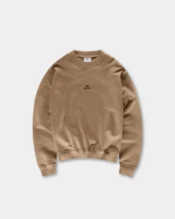 Logo Oversize Crewneck, Men - Mocha