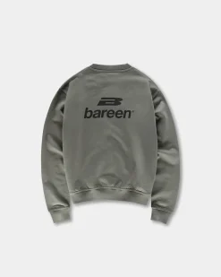 Logo Oversize Crewneck, Men - Stone Grey