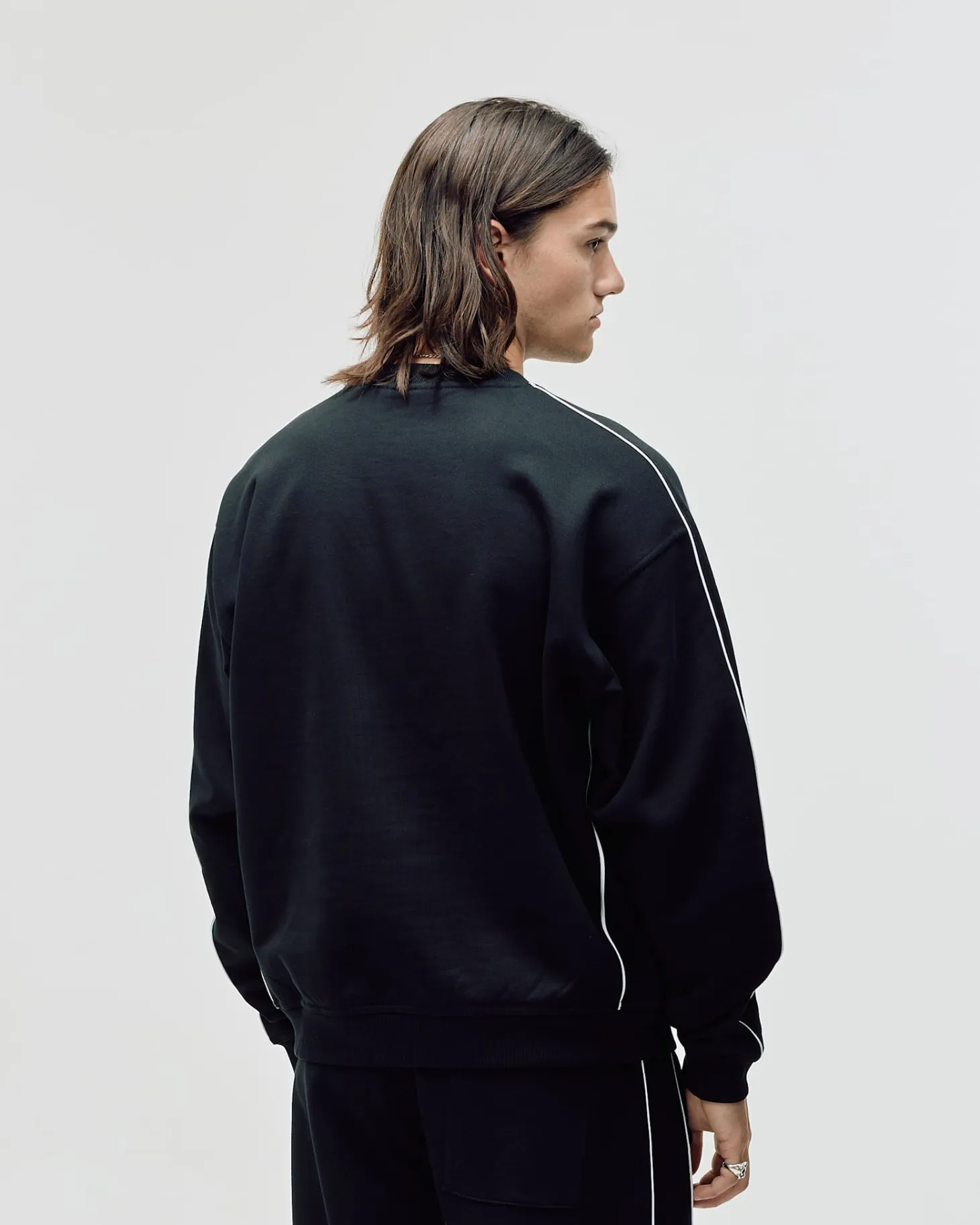 Logo Oversized Crewneck, Men - Black