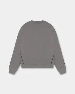 Logo Oversized Crewneck, Women - Dark Grey