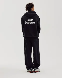 Logo Oversize Zip Hoodie, Men - Black