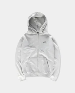 Logo Oversize Zip Hoodie, Men - Cloudy Grey