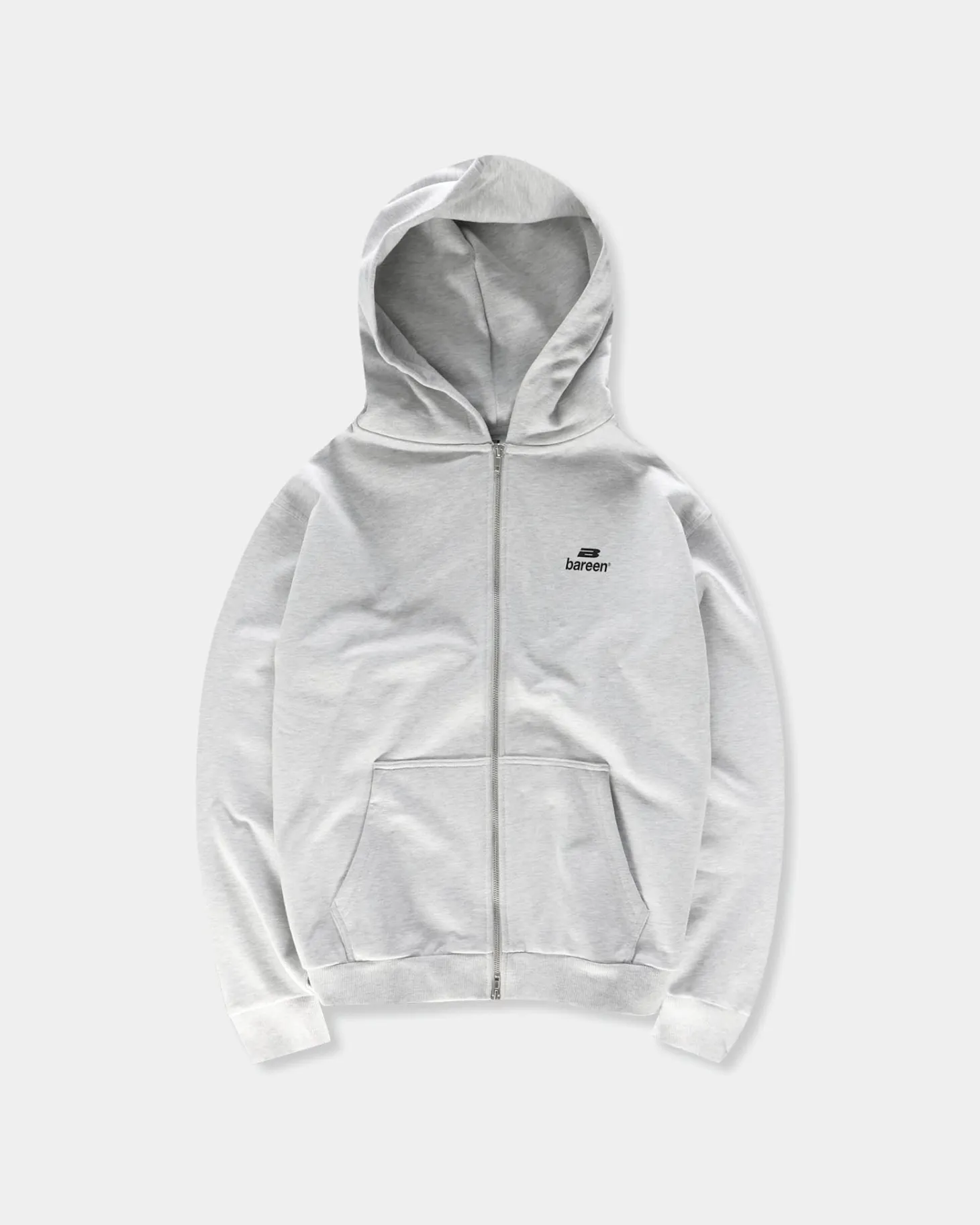 Logo Oversize Zip Hoodie, Men - Cloudy Grey