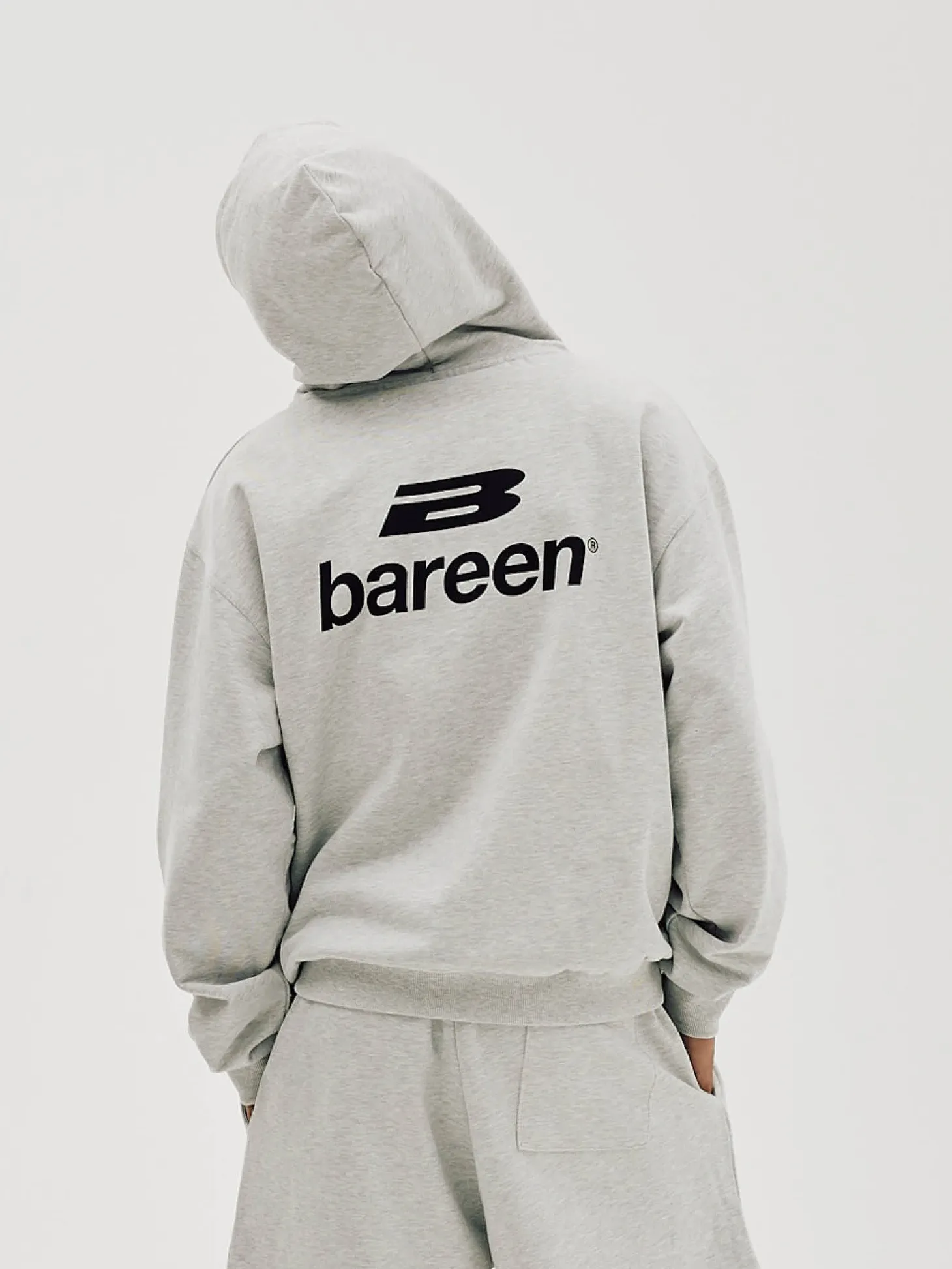 Logo Oversize Zip Hoodie, Men - Cloudy Grey