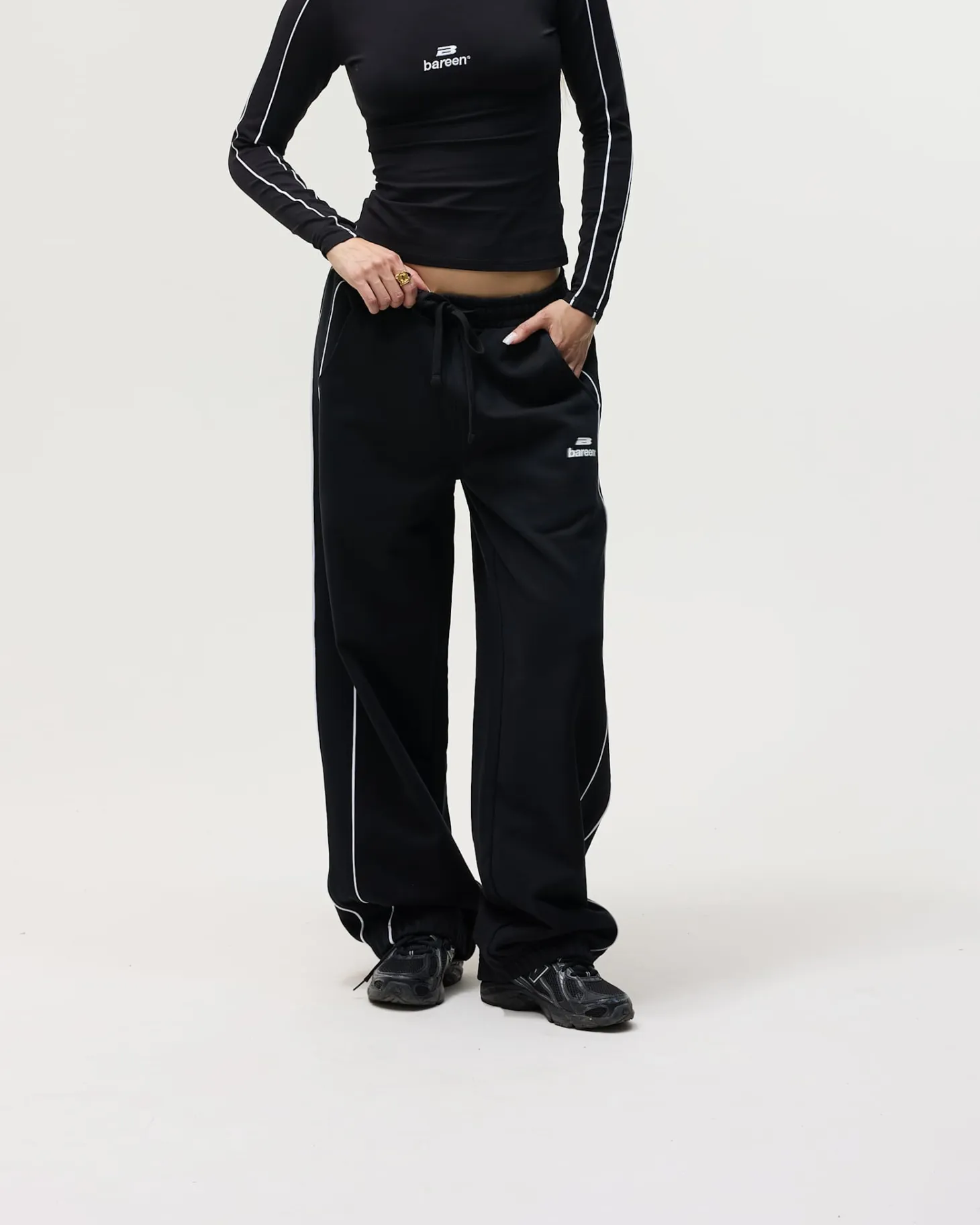 Logo Straight Leg Sweatpants, Women - Black