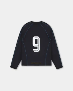 Long Sleeve Football Jersey, Men - Black