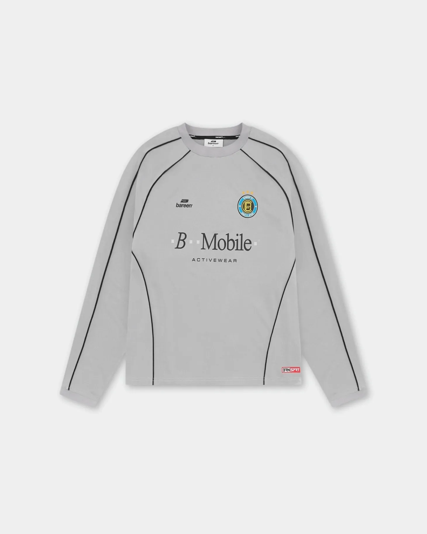 Long Sleeve Football Jersey, Men - Grey