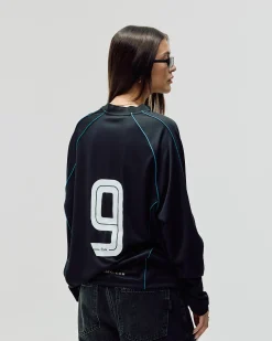 Long Sleeve Football Jersey, Women - Black
