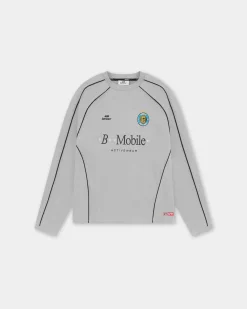 Long Sleeve Football Jersey, Women - Grey