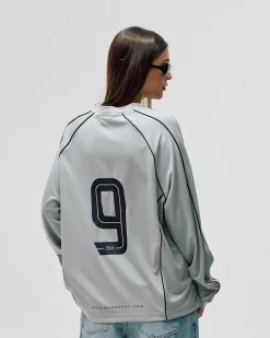 Long Sleeve Football Jersey, Women - Grey