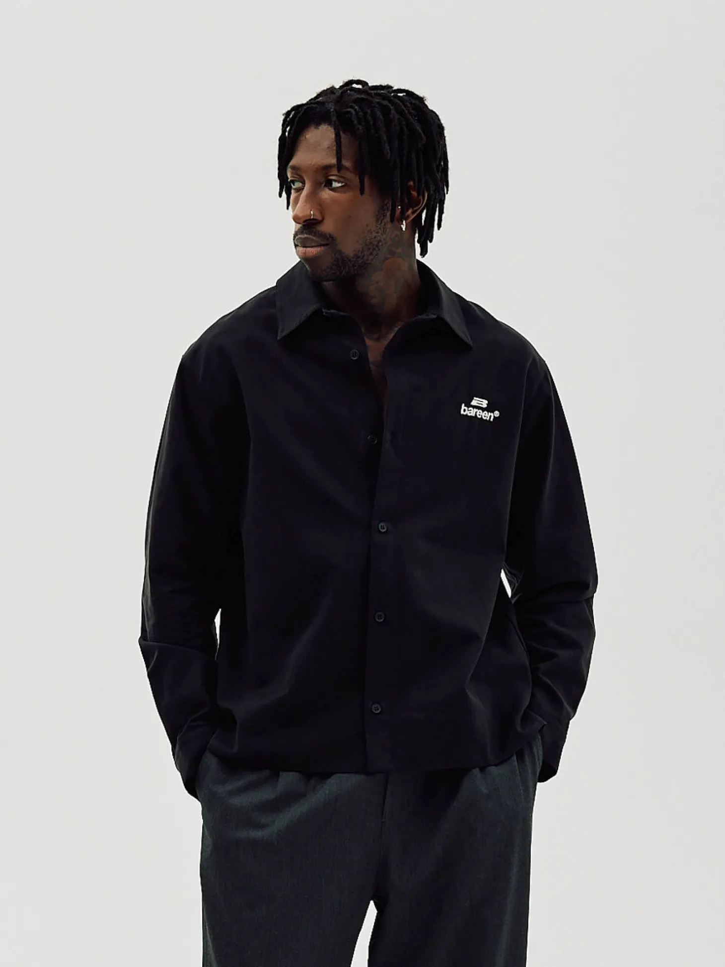 Long Sleeve Shirt, Men - Black