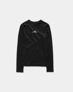 Long Sleeve Stretch Tee, Women - Black