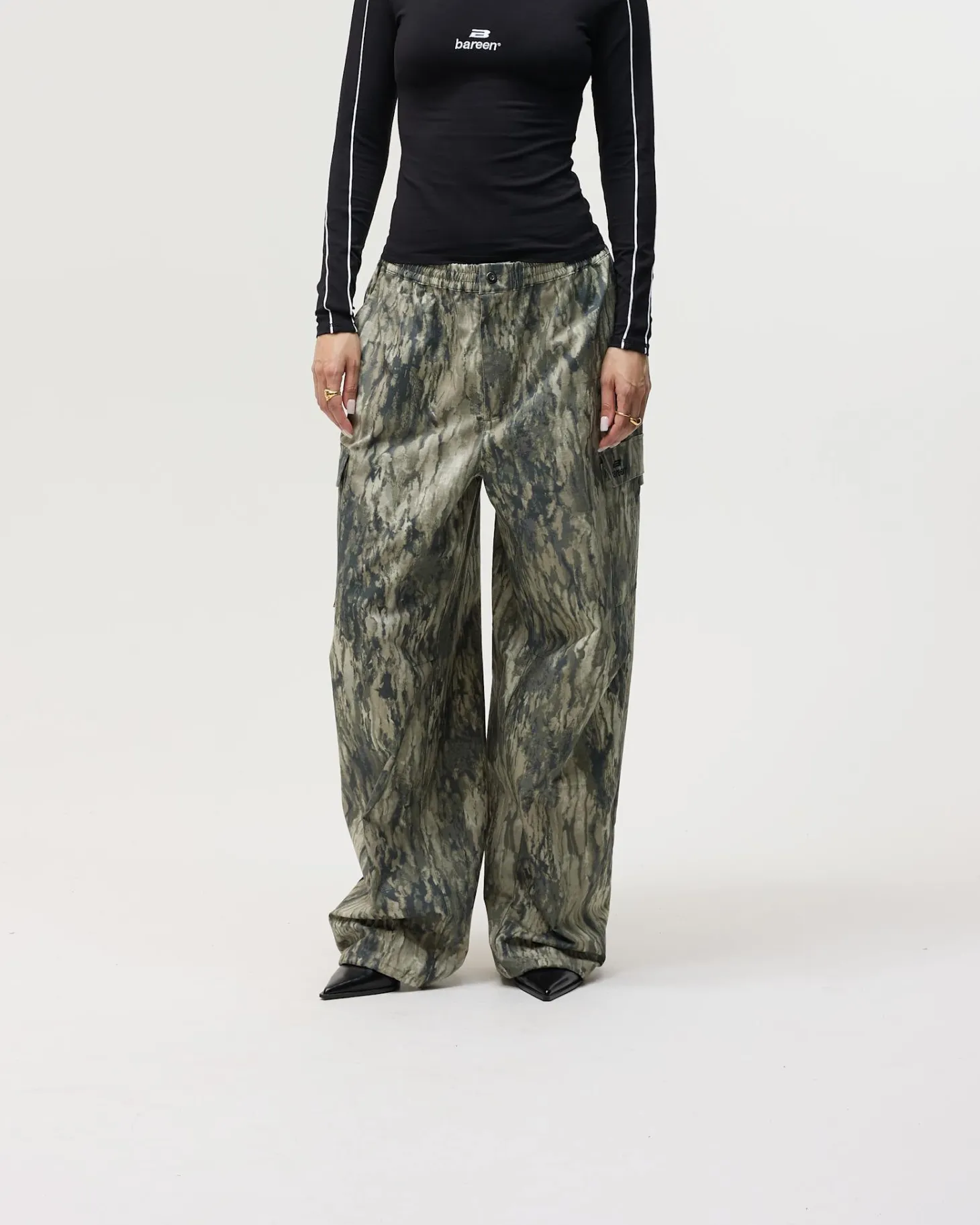 Loose Fit Cargo Trousers, Women - Camo