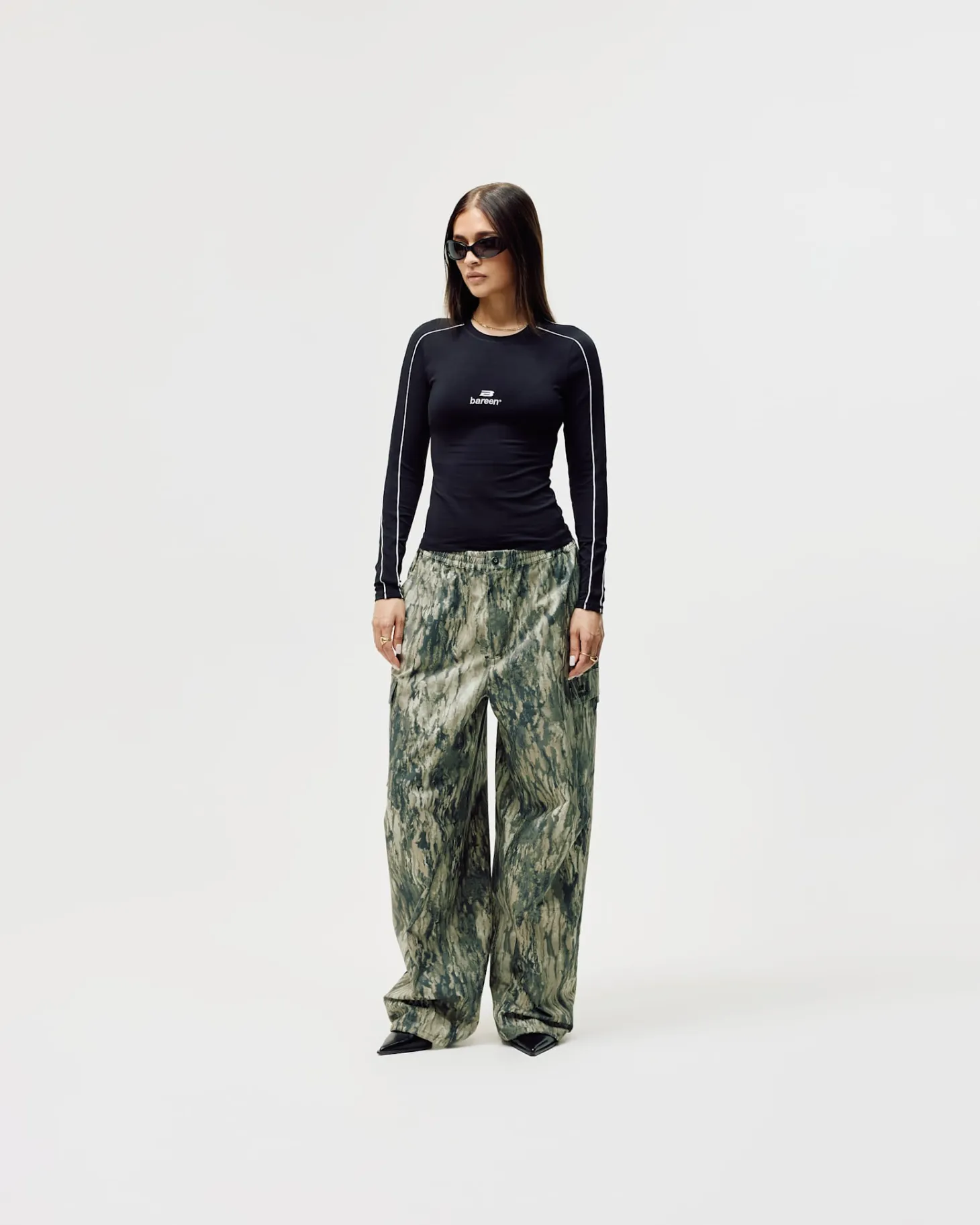 Loose Fit Cargo Trousers, Women - Camo