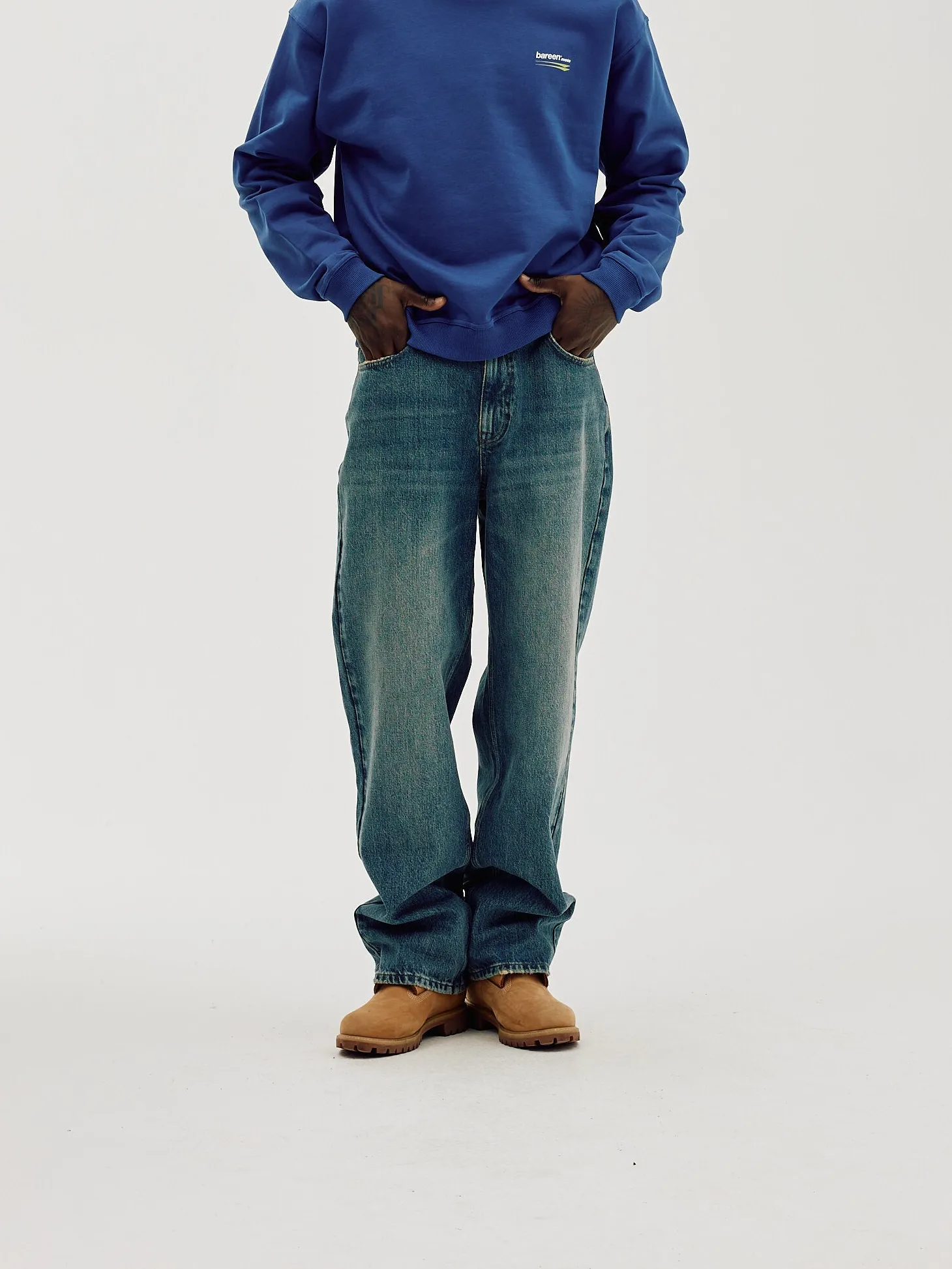 Loose Fit Jeans, Men - Faded Blue