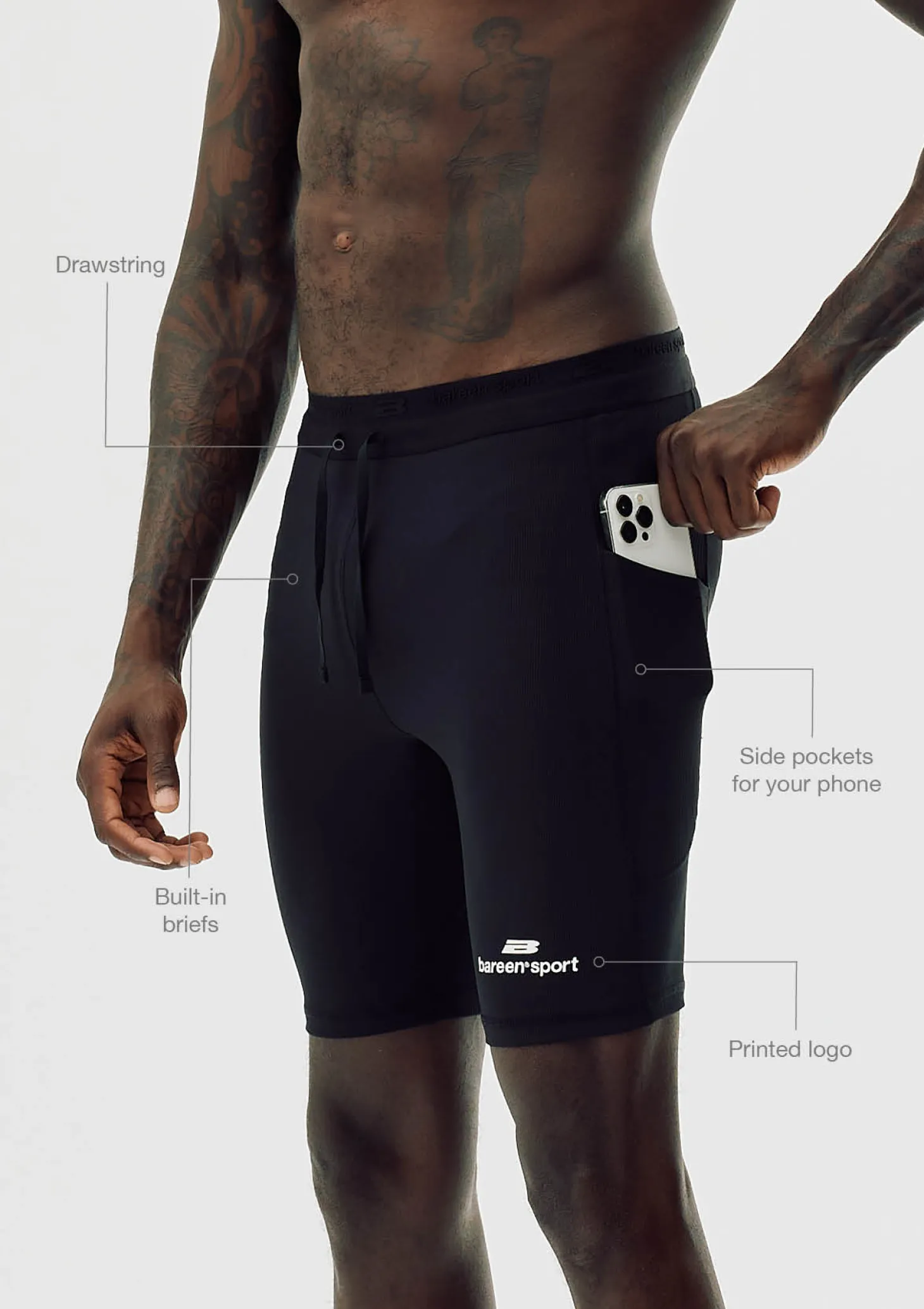 Men's Active Sprinter Tights - Black Onyx