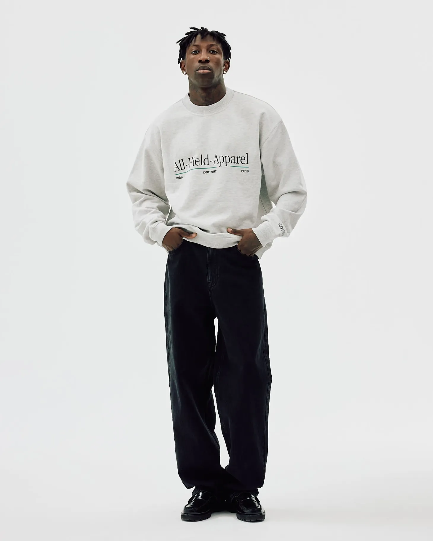 Oversize Crewneck, Men - AW25 - Cloudy Grey