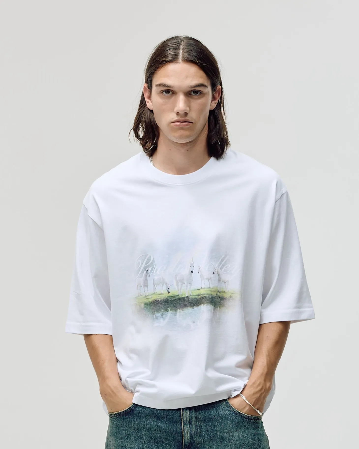 Oversized Box Fit, Men - Paradise Valley - White