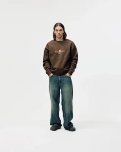 Oversized Crewneck, Men - Hardcore - Brown