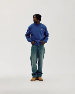 Oversized Crewneck, Men - Moto - Cobalt Blue