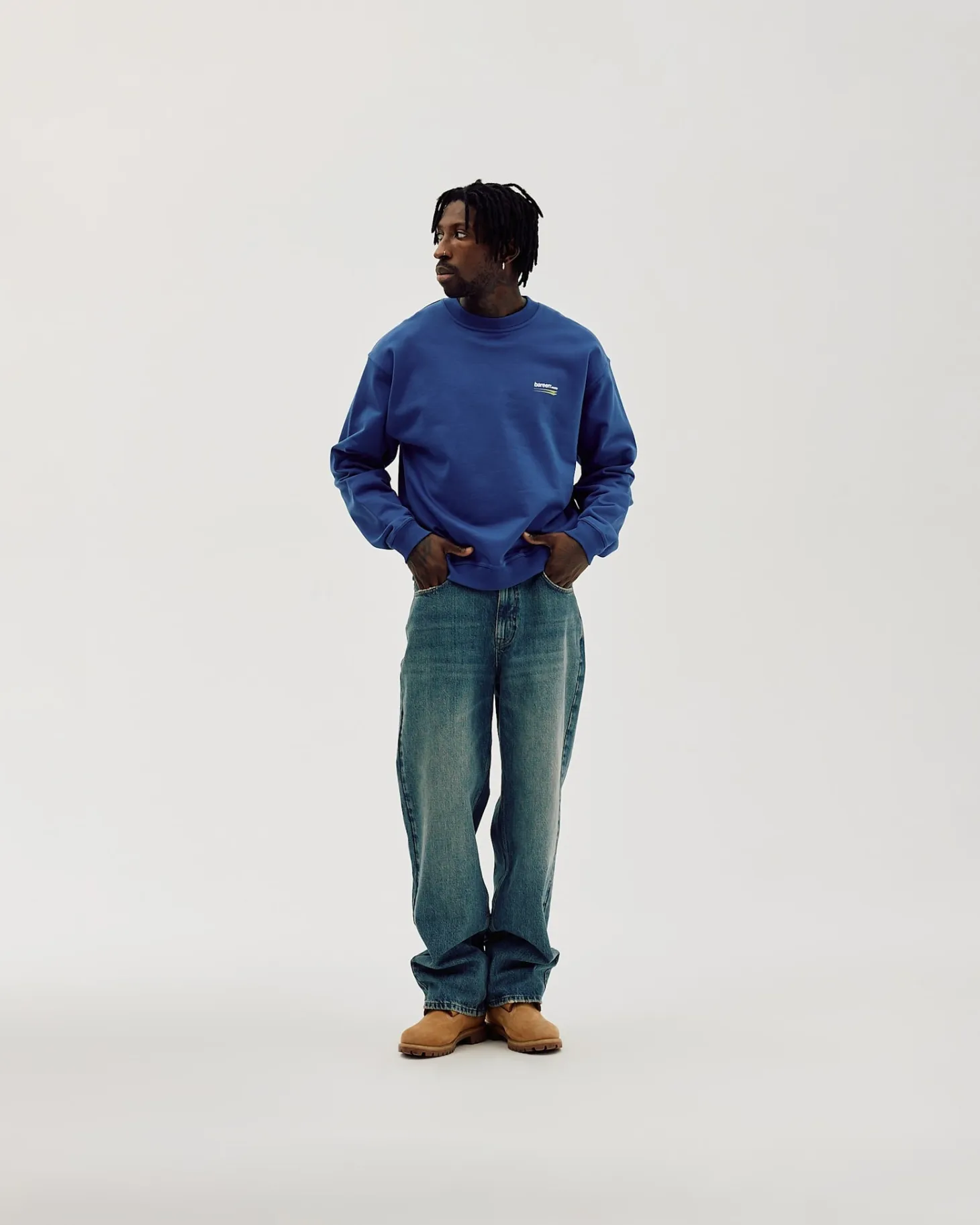 Oversized Crewneck, Men - Moto - Cobalt Blue