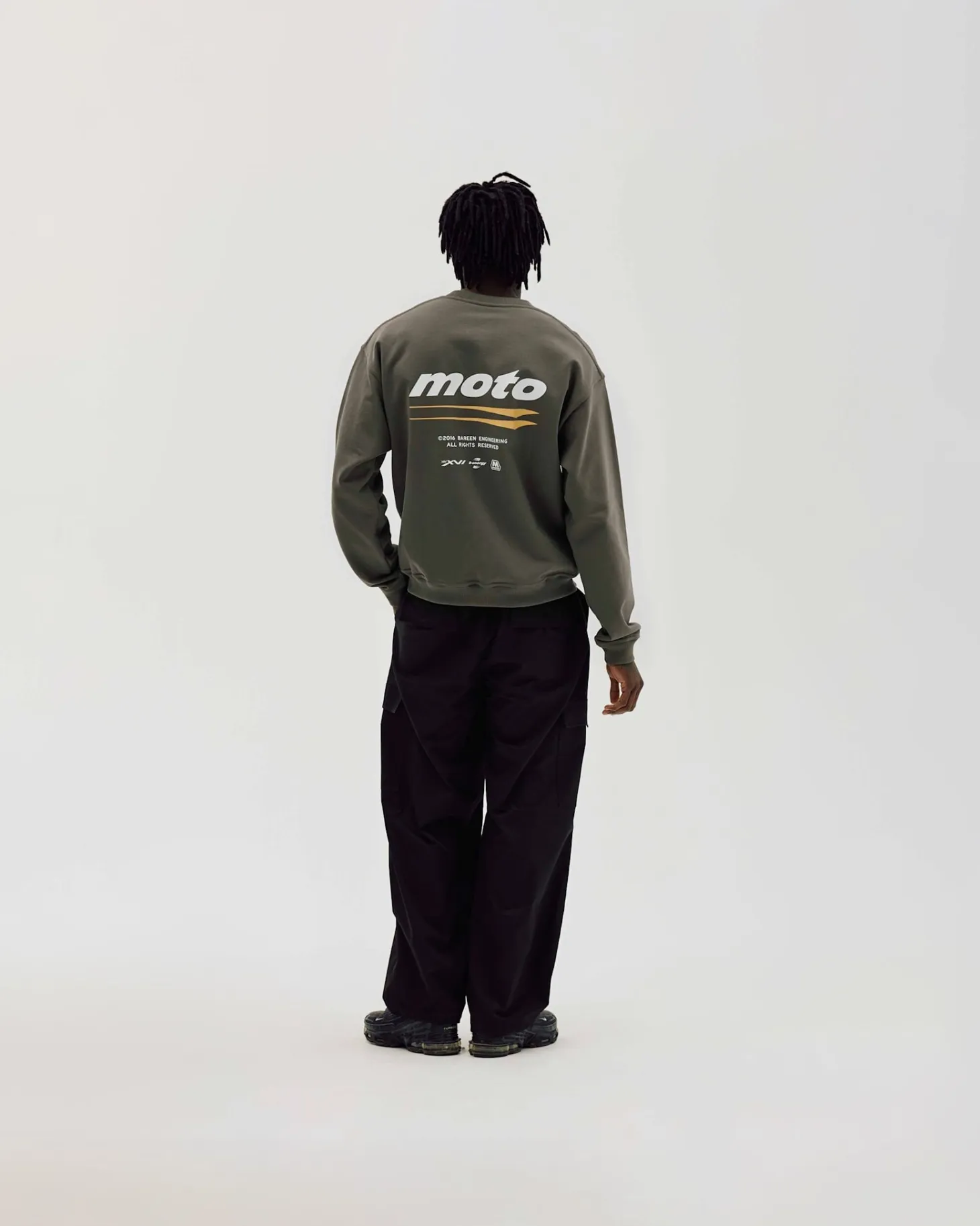 Oversized Crewneck, Men - Moto - Stone Grey