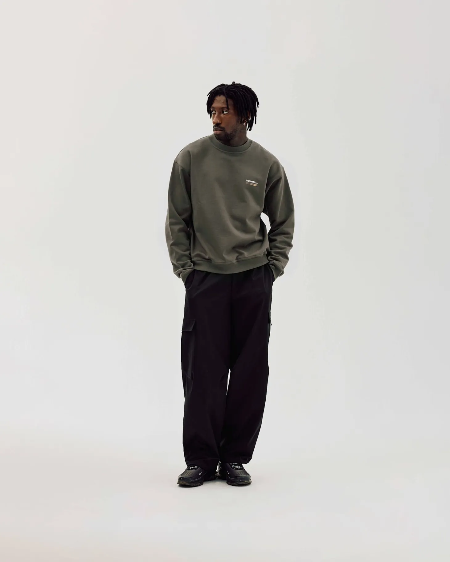 Oversized Crewneck, Men - Moto - Stone Grey